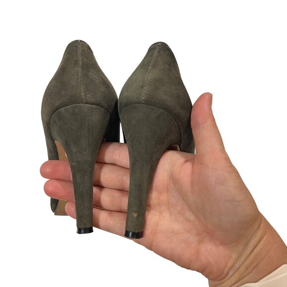 Wythe NY heels women's 36.5 US 6-6.5 gray suede leather pointy toe stiletto - Picture 6 of 12